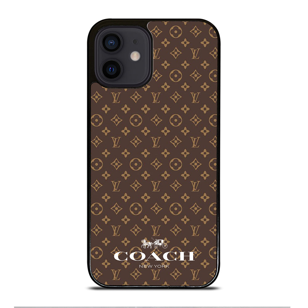 COACH NEW YORK PATTERN BROWN iPhone 12 Mini Case Cover