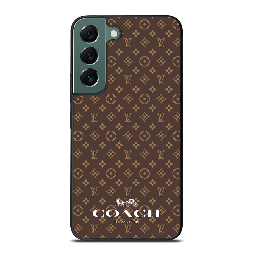 COACH NEW YORK PATTERN BROWN Samsung Galaxy S22 Case Cover