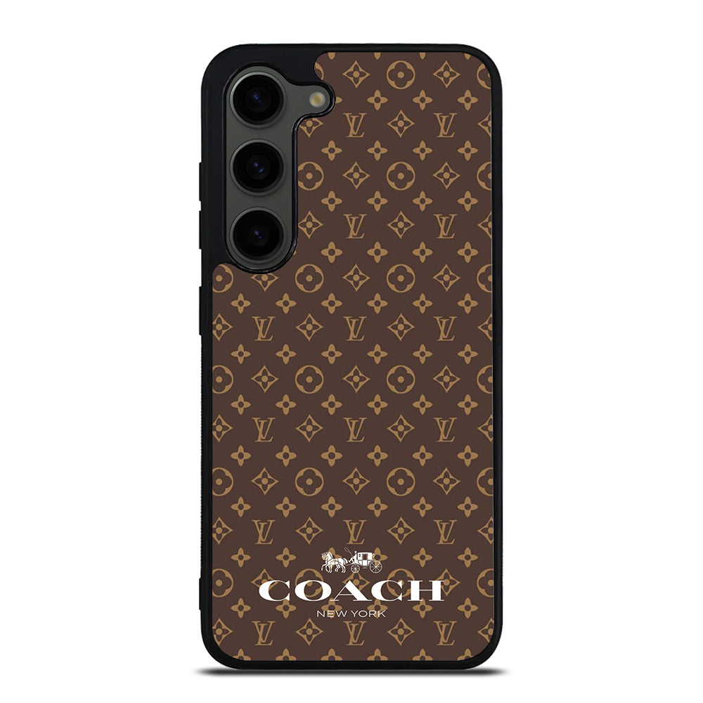 COACH NEW YORK PATTERN BROWN Samsung Galaxy S23 Plus Case Cover