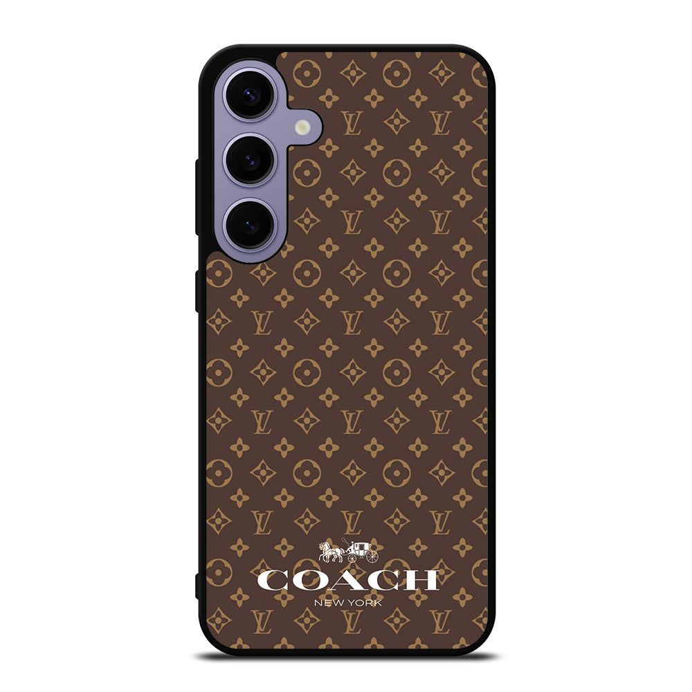COACH NEW YORK PATTERN BROWN Samsung Galaxy S24 Plus Case Cover