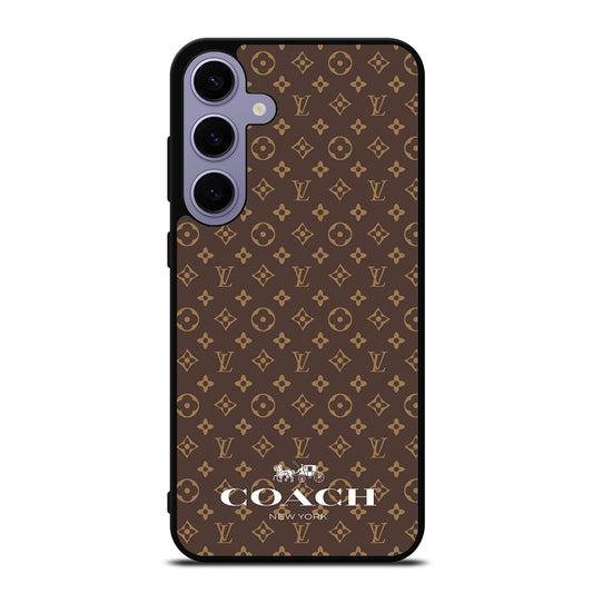 COACH NEW YORK PATTERN BROWN Samsung Galaxy S24 Plus Case Cover