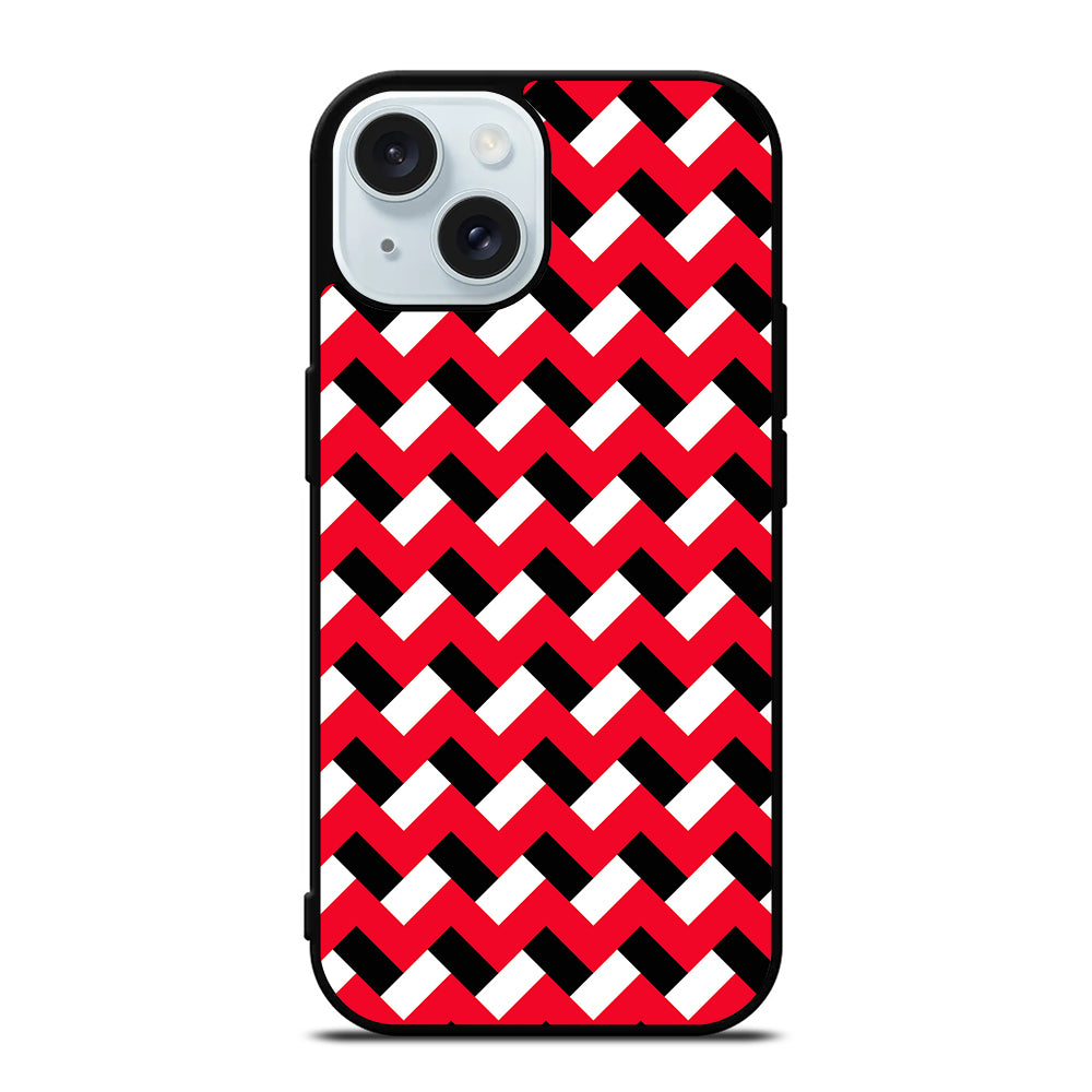 COLORBLOCK DARK RED CHEVRON 3 iPhone 15 Case Cover