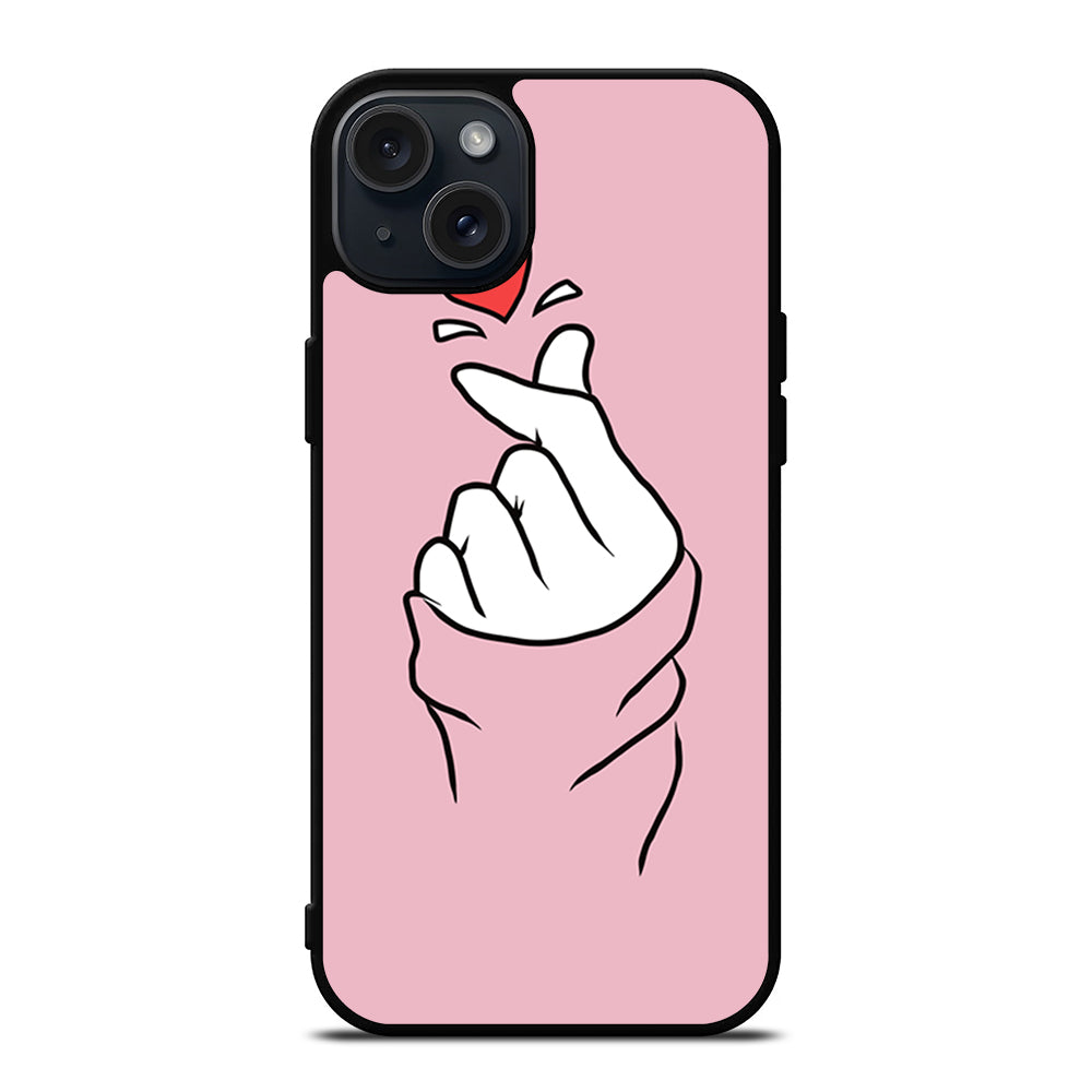 CUTE HEART FINGER 1 iPhone 15 Plus Case Cover