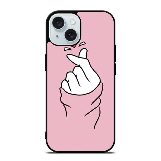 CUTE HEART FINGER 1 iPhone 15 Case Cover