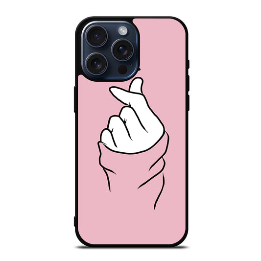 CUTE HEART FINGER 1 iPhone 15 Pro Max Case Cover