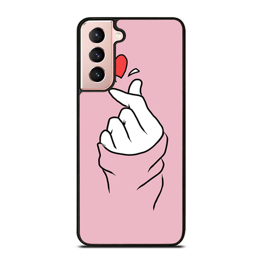 CUTE HEART FINGER 1 Samsung Galaxy S21 Case Cover