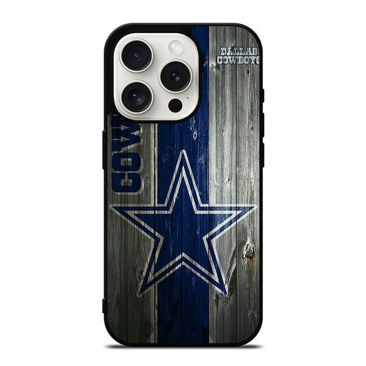DALLAS COWBOYS WOODEN LOGO iPhone 15 Pro Case Cover