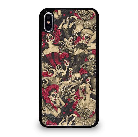 DAY OF THE DEAD SKULL ART iPhone XS Max Case Cover