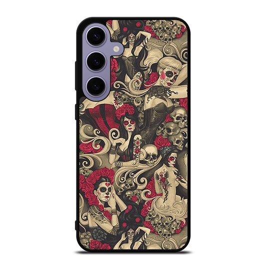 DAY OF THE DEAD SKULL ART Samsung Galaxy S24 Plus Case Cover