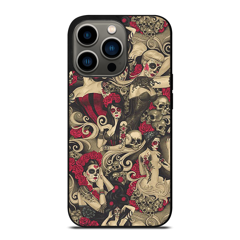 DAY OF THE DEAD SKULL ART iPhone 13 Pro Case Cover