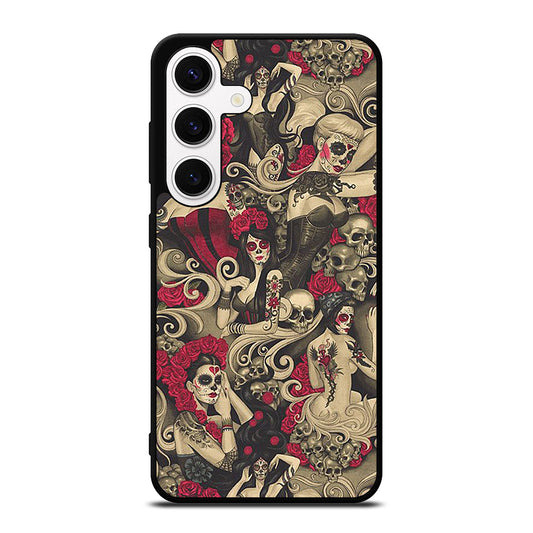 DAY OF THE DEAD SKULL ART Samsung Galaxy S24 Case Cover