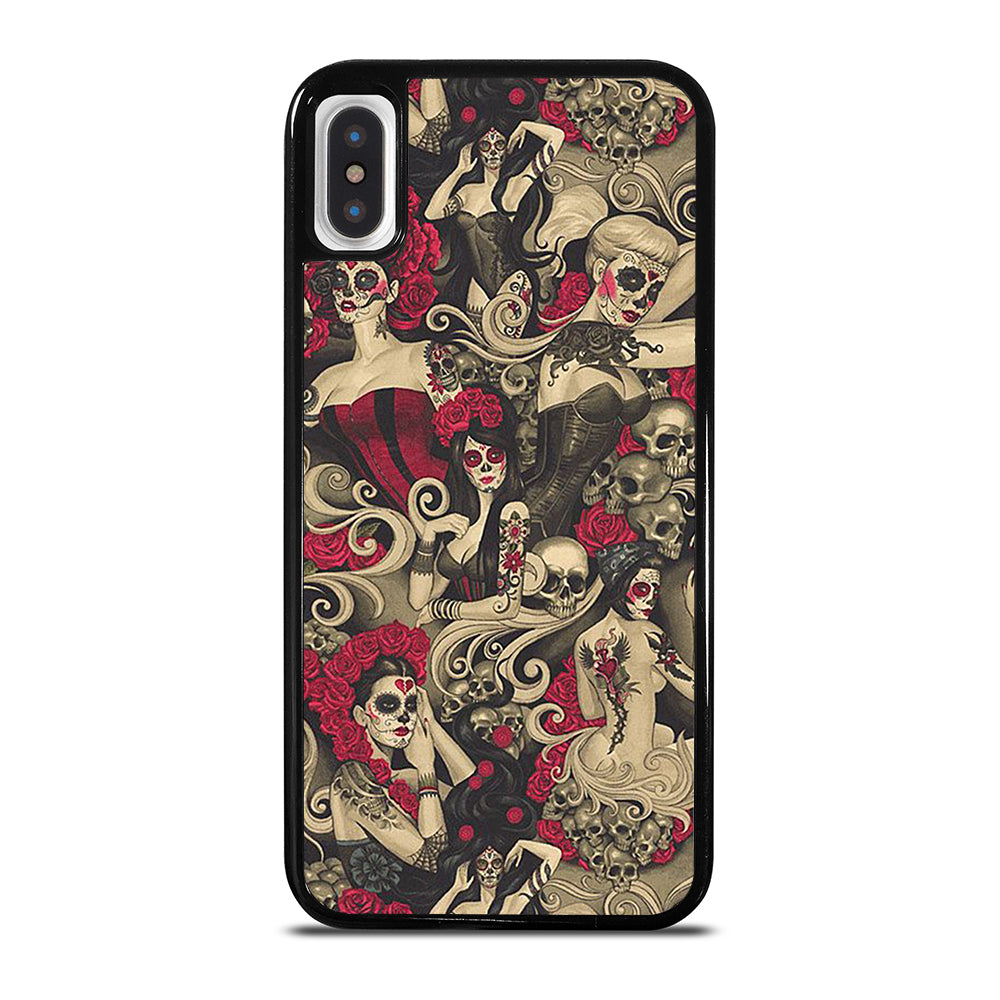DAY OF THE DEAD SKULL ART iPhone X / XS Case Cover