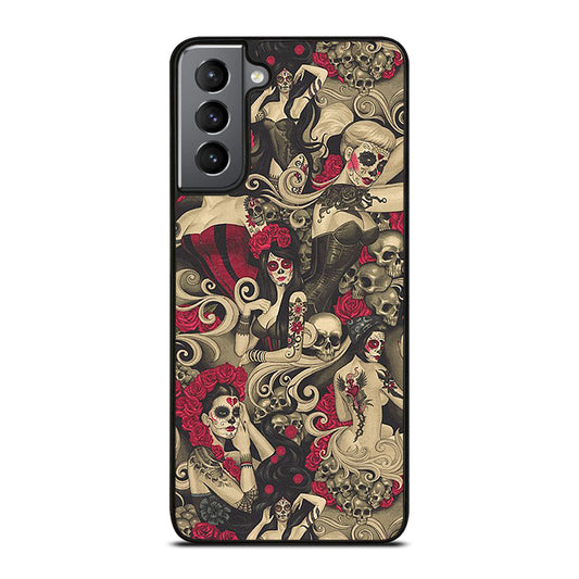 DAY OF THE DEAD SKULL ART Samsung Galaxy S21 Plus Case Cover
