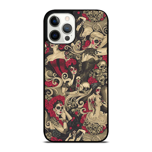 DAY OF THE DEAD SKULL ART iPhone 12 Pro Max Case Cover
