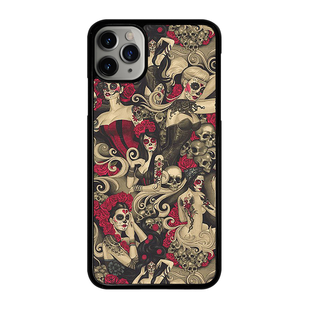DAY OF THE DEAD SKULL ART iPhone 11 Pro Max Case Cover