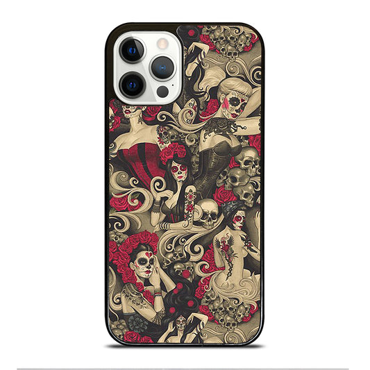 DAY OF THE DEAD SKULL ART iPhone 12 Pro Case Cover