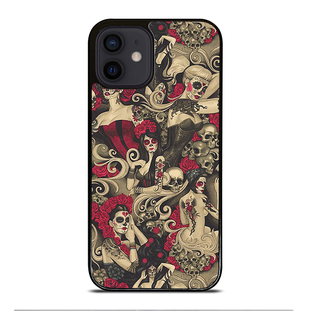 DAY OF THE DEAD SKULL ART iPhone 12 Mini Case Cover