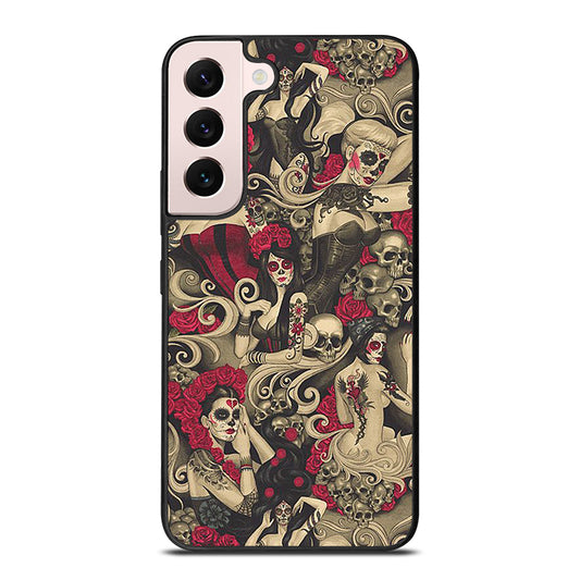 DAY OF THE DEAD SKULL ART Samsung Galaxy S22 Plus Case Cover