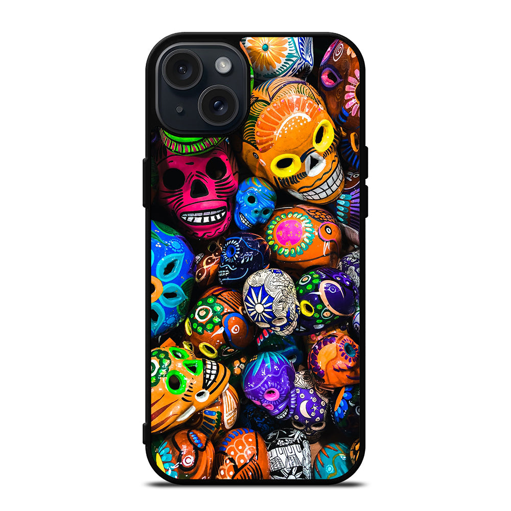 DAY OF THE DEAD SKULL PATTERN iPhone 15 Plus Case Cover