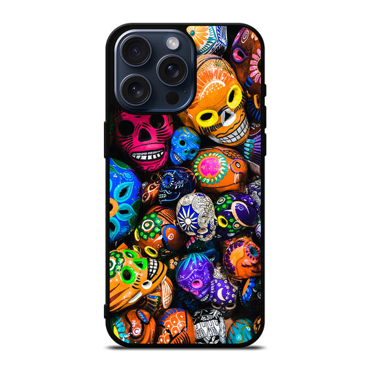 DAY OF THE DEAD SKULL PATTERN iPhone 15 Pro Max Case Cover