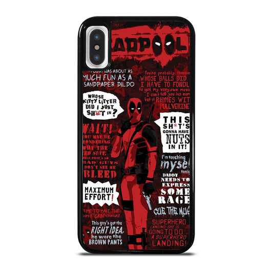 DEADPOOL QUOTE iPhone X / XS Case Cover