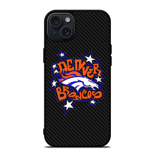 DENVER BRONCOS CARBON LOGO iPhone 15 Plus Case Cover