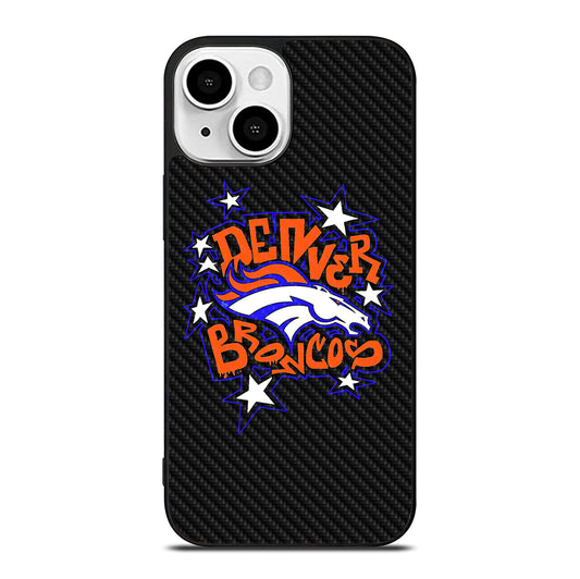 DENVER BRONCOS CARBON LOGO iPhone 13 Mini Case Cover