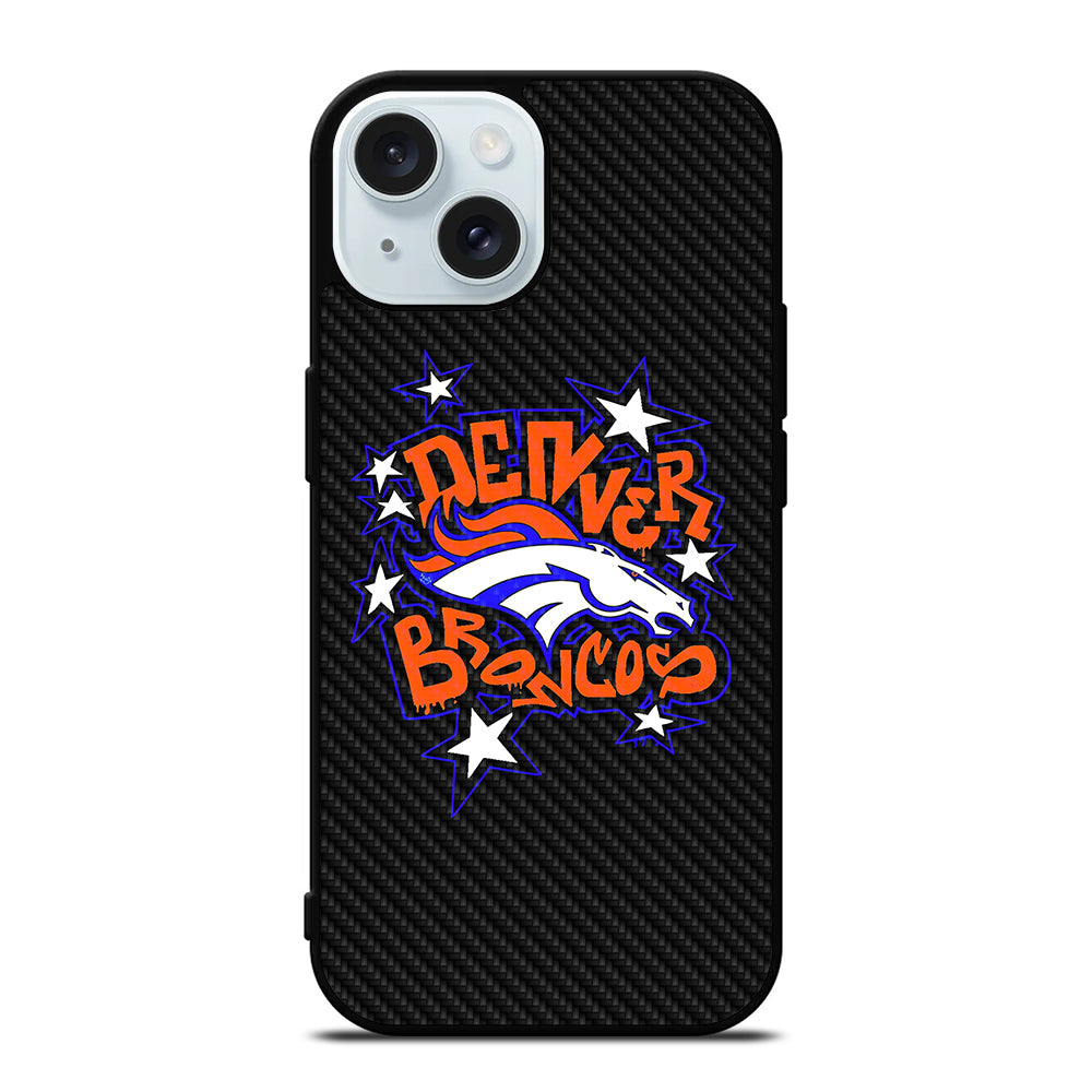 DENVER BRONCOS CARBON LOGO iPhone 15 Case Cover