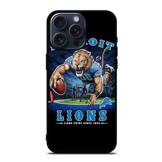 DETROIT LIONS MASCOT iPhone 15 Pro Max Case Cover