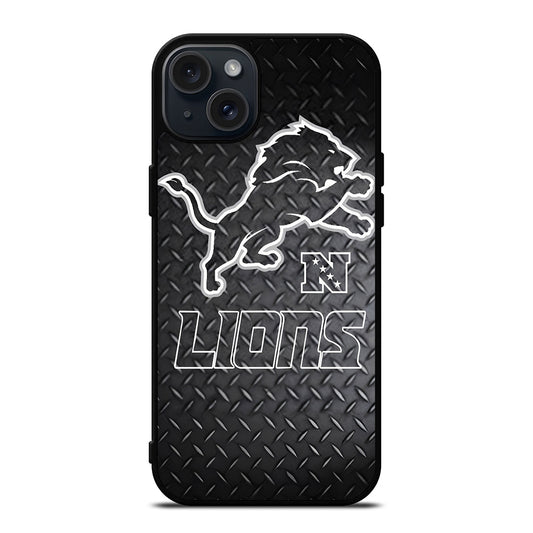 DETROIT LIONS METAL SYMBOL iPhone 15 Plus Case Cover