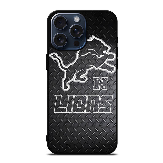 DETROIT LIONS METAL SYMBOL iPhone 15 Pro Max Case Cover