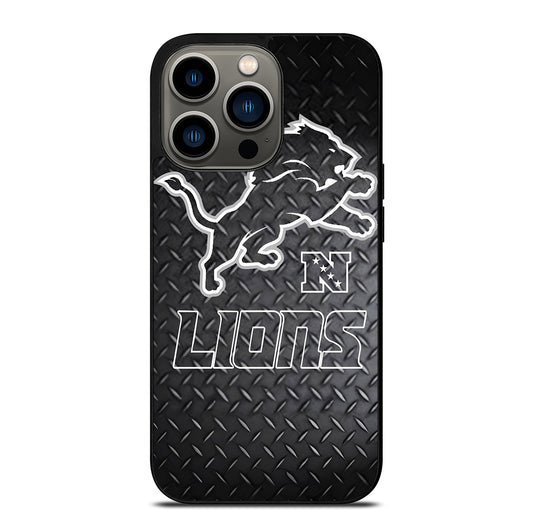 DETROIT LIONS METAL SYMBOL iPhone 13 Pro Case Cover