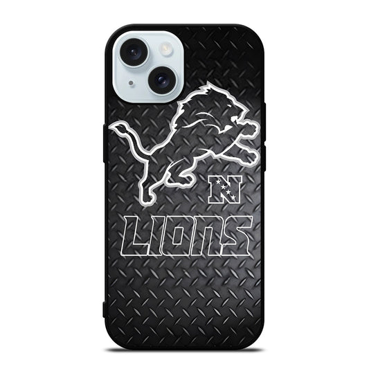 DETROIT LIONS METAL SYMBOL iPhone 15 Case Cover