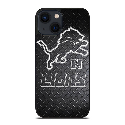 DETROIT LIONS METAL SYMBOL iPhone 14 Plus Case Cover