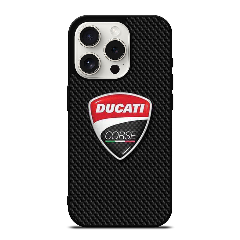 DUCATI LOGO CARBON iPhone 15 Pro Case Cover