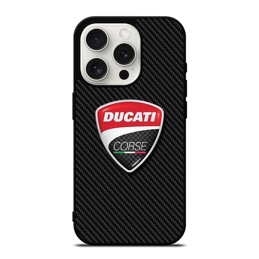 DUCATI LOGO CARBON iPhone 15 Pro Case Cover