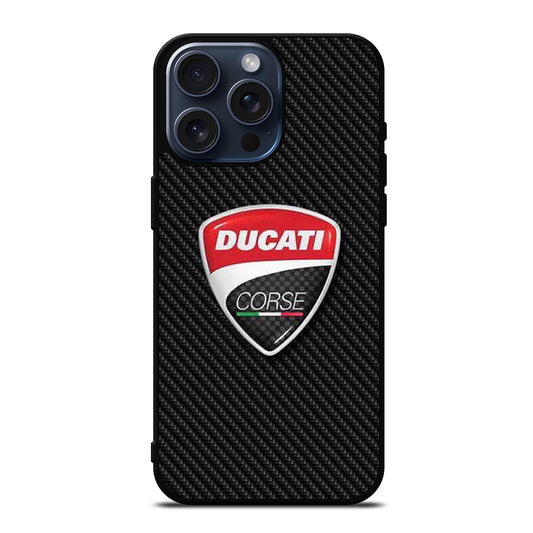 DUCATI LOGO CARBON iPhone 15 Pro Max Case Cover
