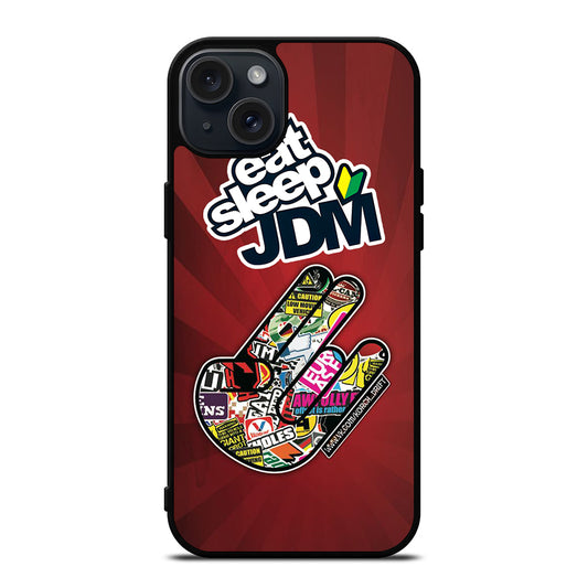 EAT SLEEP JDM LOGO iPhone 15 Plus Case Cover