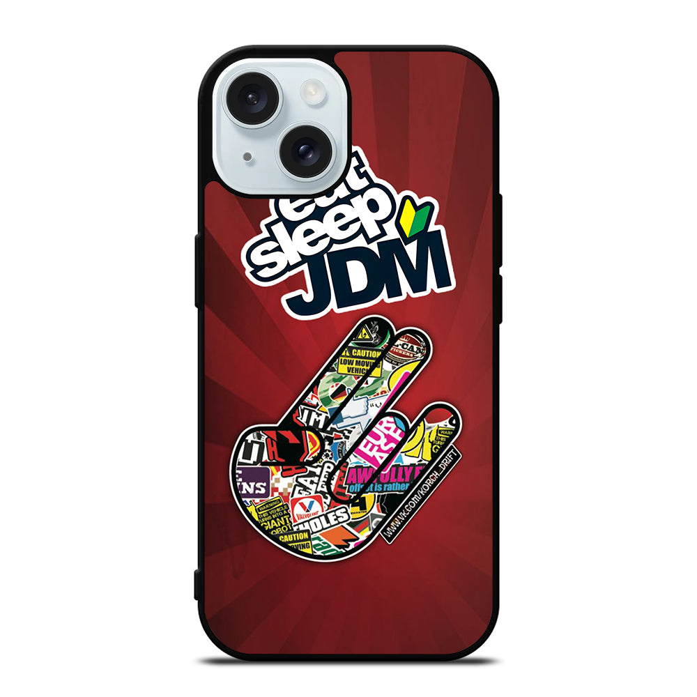 EAT SLEEP JDM LOGO iPhone 15 Case Cover