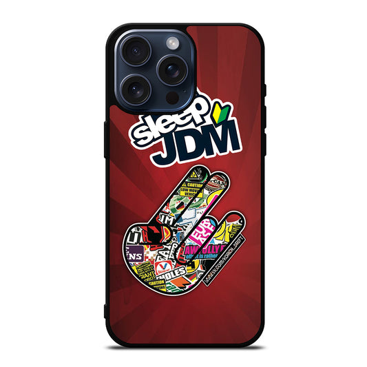 EAT SLEEP JDM LOGO iPhone 15 Pro Max Case Cover