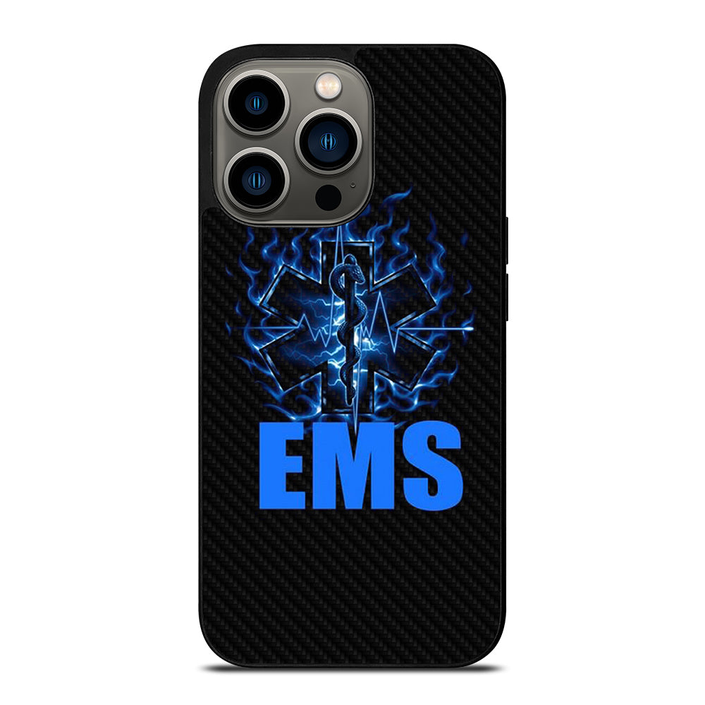EMT EMS MEDICAL CARBON LOGO 2 iPhone 13 Pro Case Cover