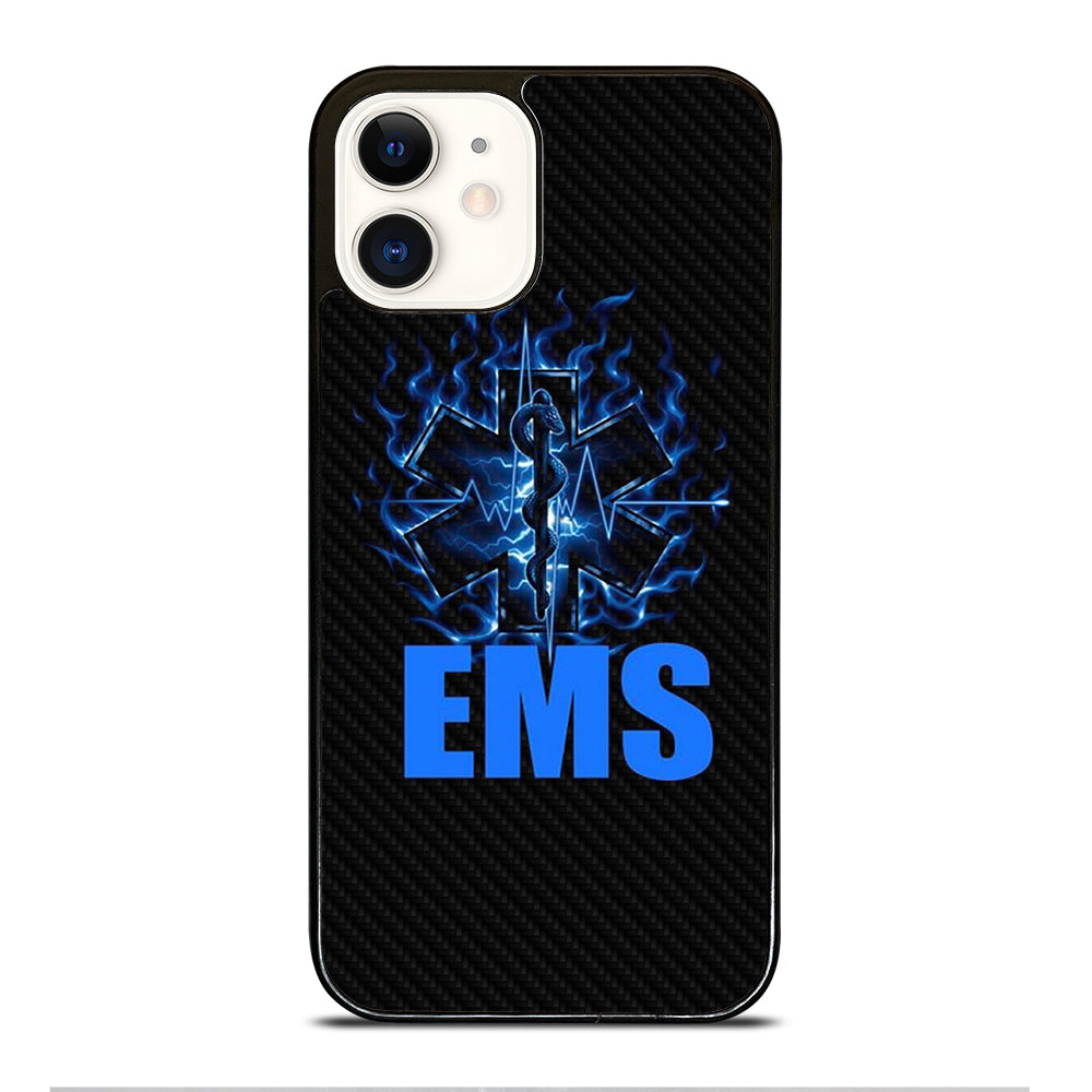 EMT EMS MEDICAL CARBON LOGO 2 iPhone 12 Case Cover