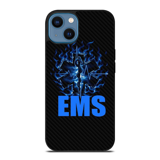 EMT EMS MEDICAL CARBON LOGO 2 iPhone 14 Case Cover
