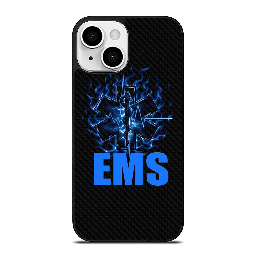 EMT EMS MEDICAL CARBON LOGO 2 iPhone 13 Mini Case Cover