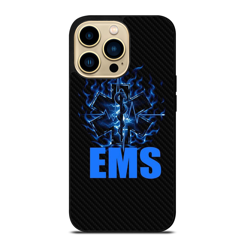 EMT EMS MEDICAL CARBON LOGO 2 iPhone 14 Pro Max Case Cover