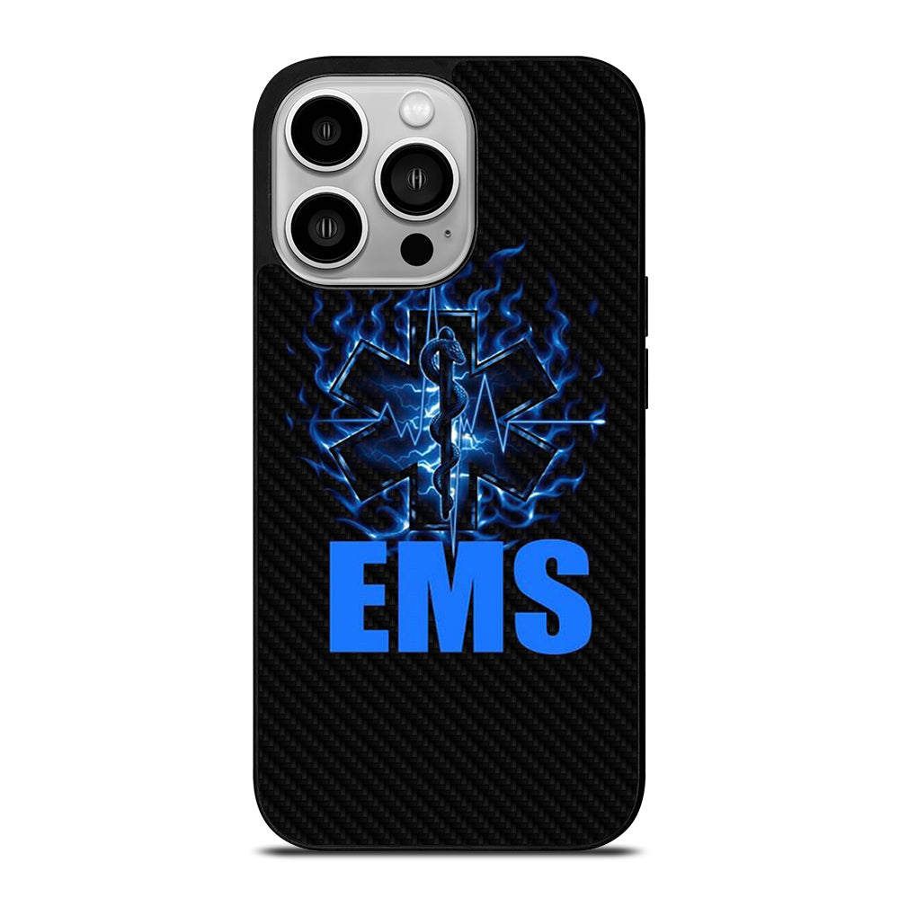 EMT EMS MEDICAL CARBON LOGO 2 iPhone 14 Pro Case Cover