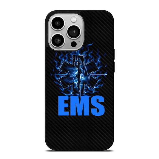 EMT EMS MEDICAL CARBON LOGO 2 iPhone 14 Pro Case Cover