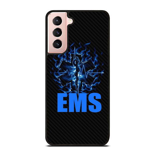 EMT EMS MEDICAL CARBON LOGO 2 Samsung Galaxy S21 Case Cover