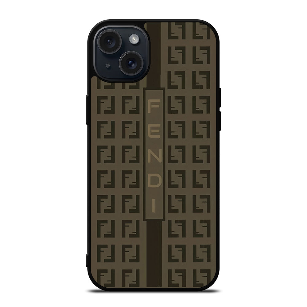 FENDI ROMA BROWN PATTERN 2 iPhone 15 Plus Case Cover