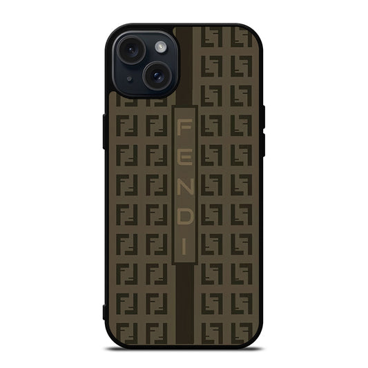 FENDI ROMA BROWN PATTERN 2 iPhone 15 Plus Case Cover